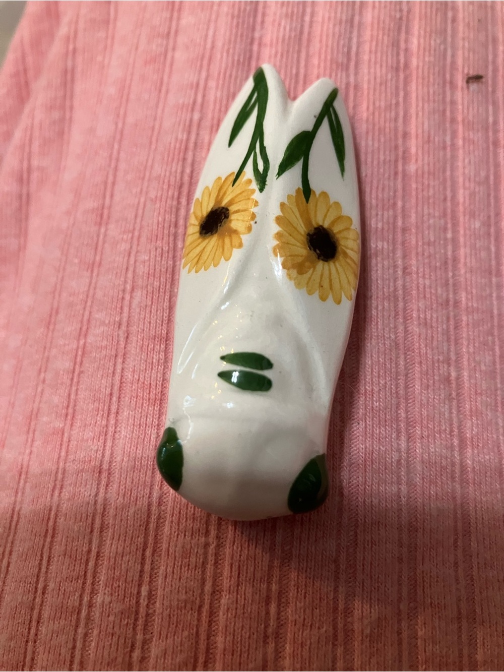 Knife, rest, vintage French pottery good luck, cicada bug rests